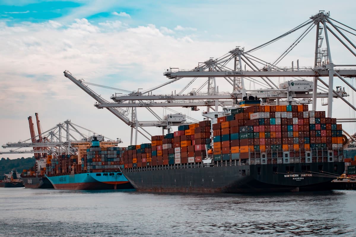 Containerhaven met kranen