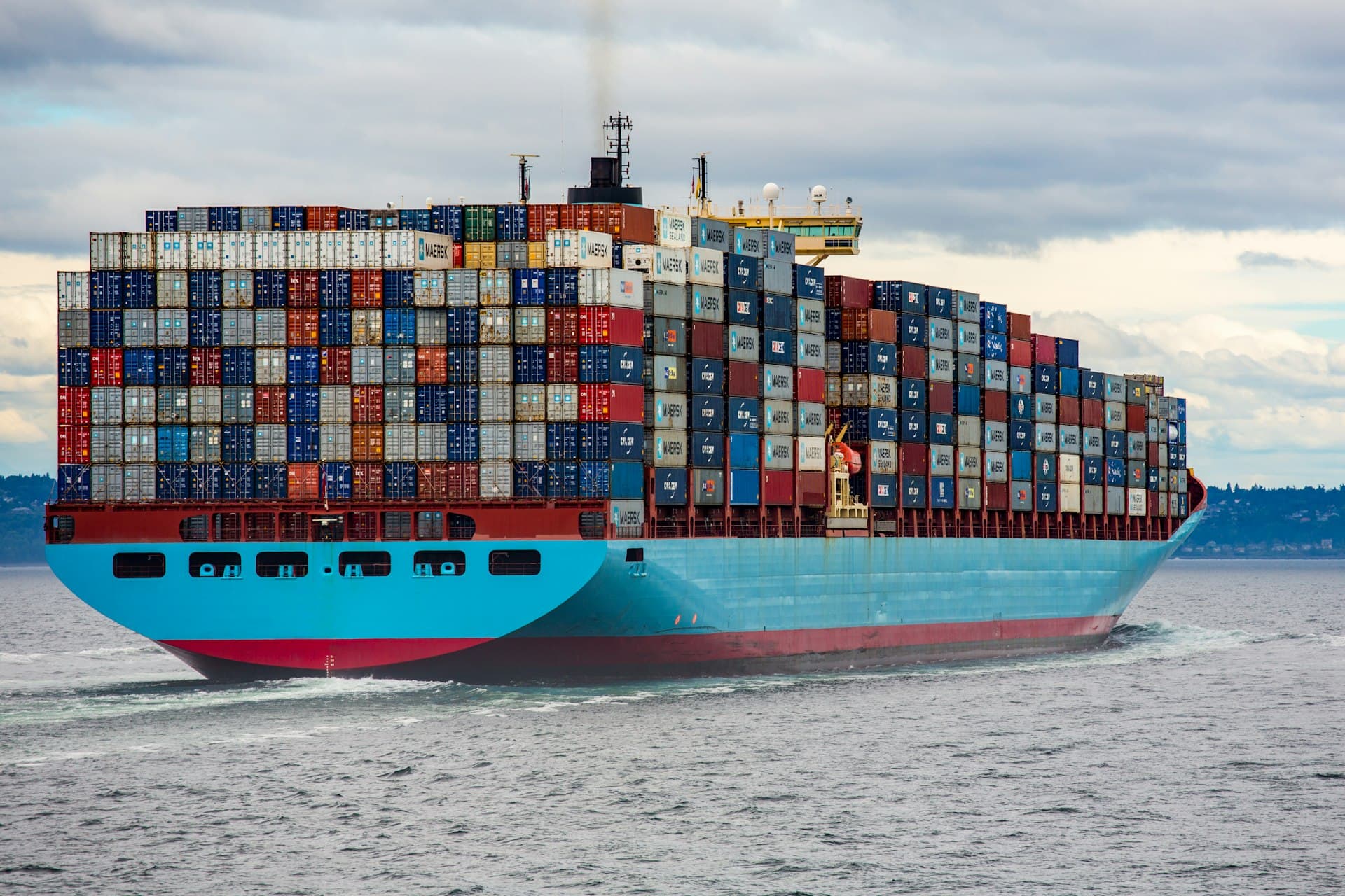 Container schip in haven